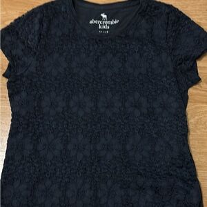 Abercrombie Kids navy blue , layered lace Short Sleeve Tee